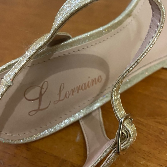 Lorraine Gold Leather with Rhinestone High Heel Sandals- Size 7.5M - Picture 7 of 8